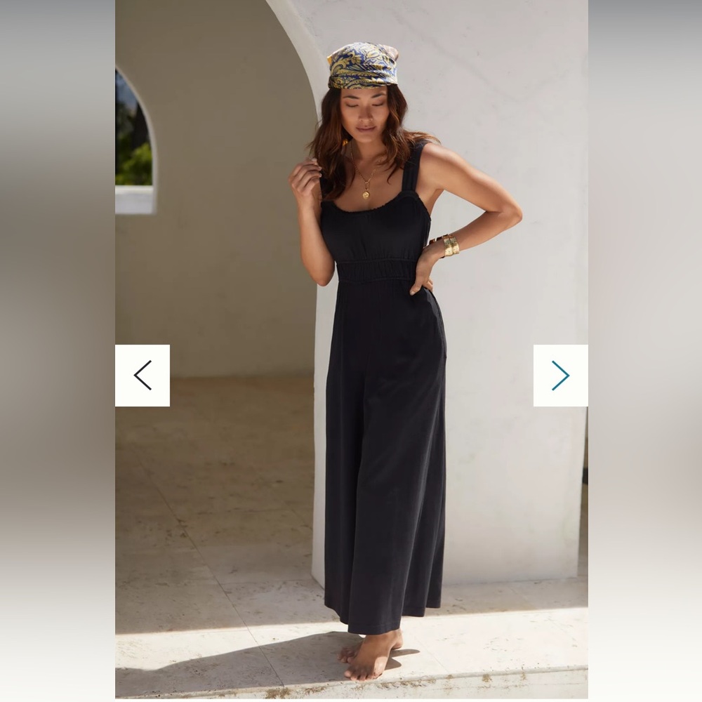 Anthropologie Black Wide-Leg Jumpsuit